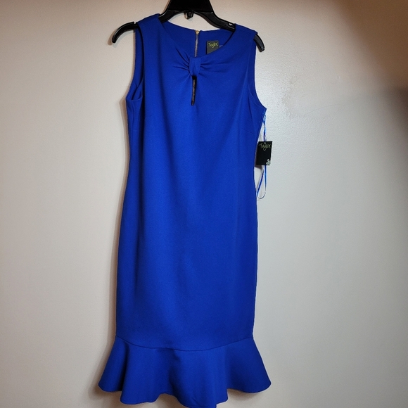 Taylor blue midi dress sleeveless size 2 - Picture 1 of 10